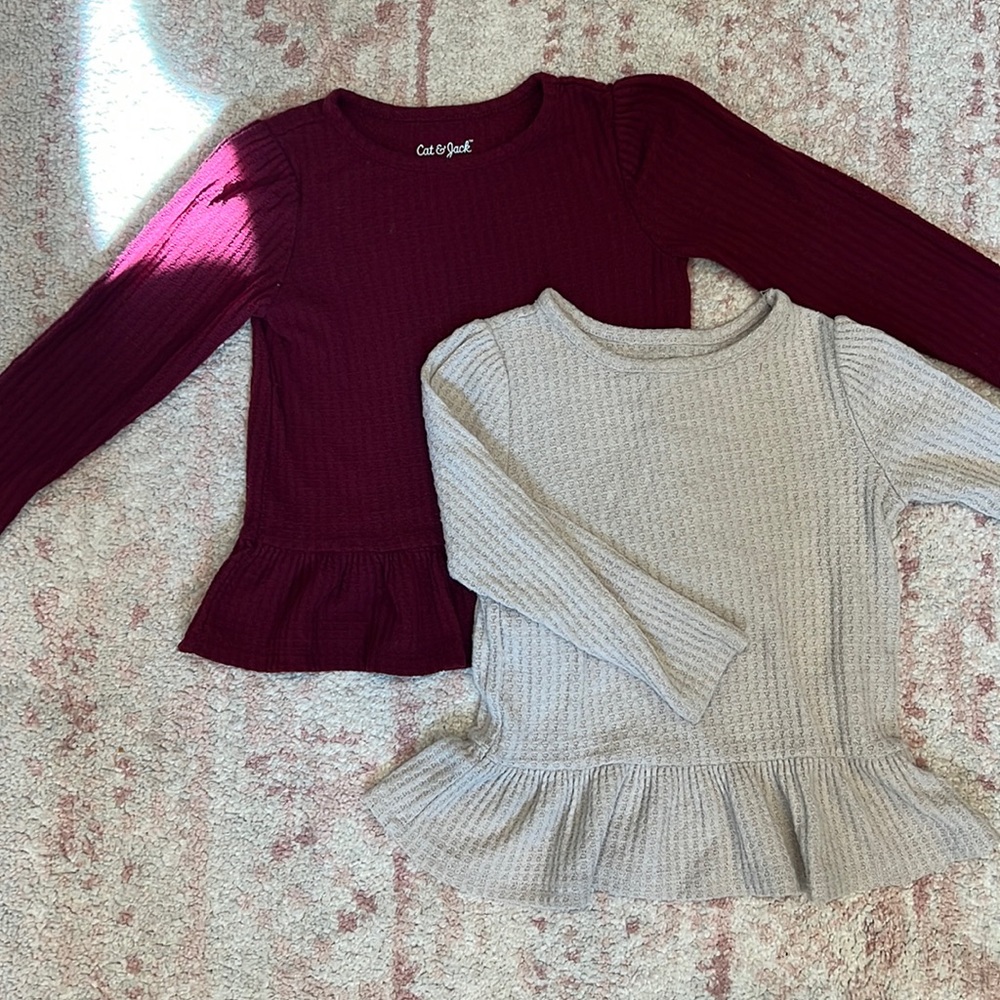 Cat & Jack 🍂 Toddler Girl Thermal Shirt 2 Pack Bundle 4t